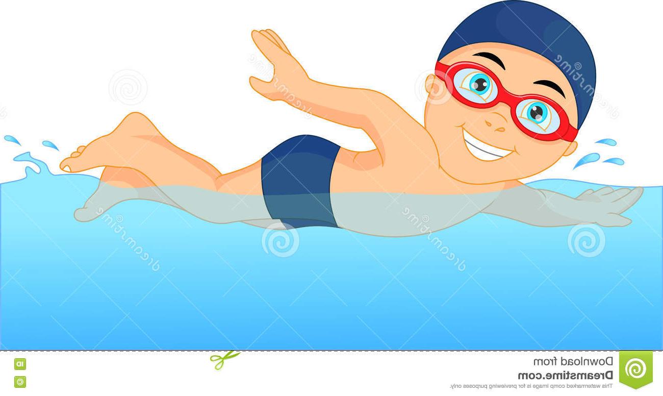 Boy swimming clipart.