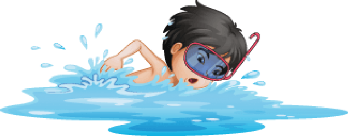 Little boy swimming.