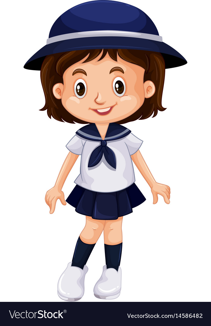 Young kid in school uniform