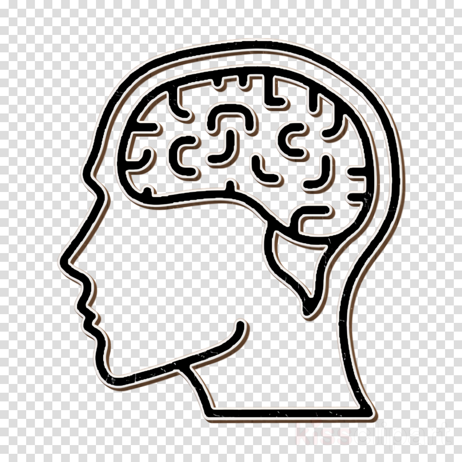 Human mind icon Brain icon clipart