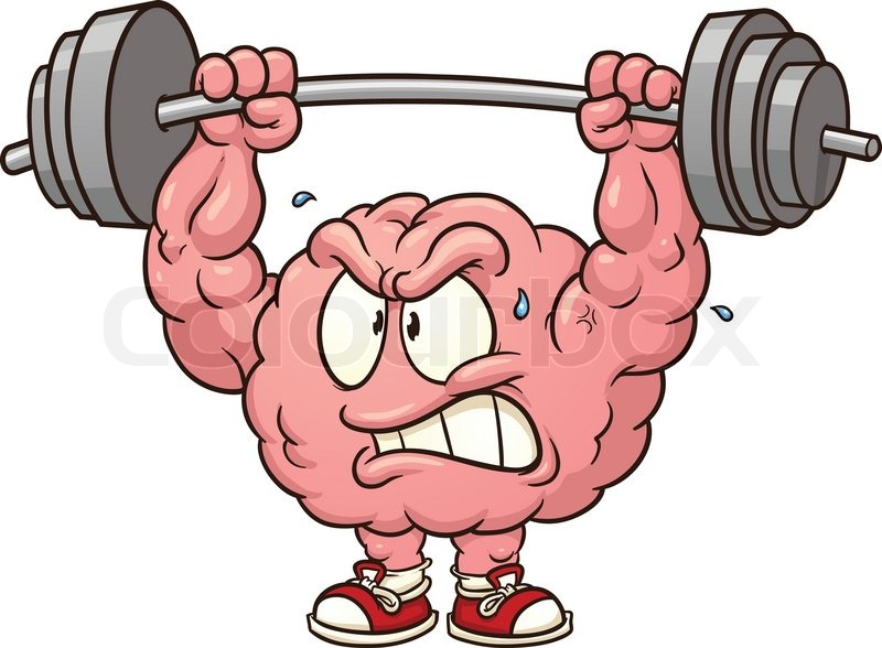 Strong weightlifting brain clip art