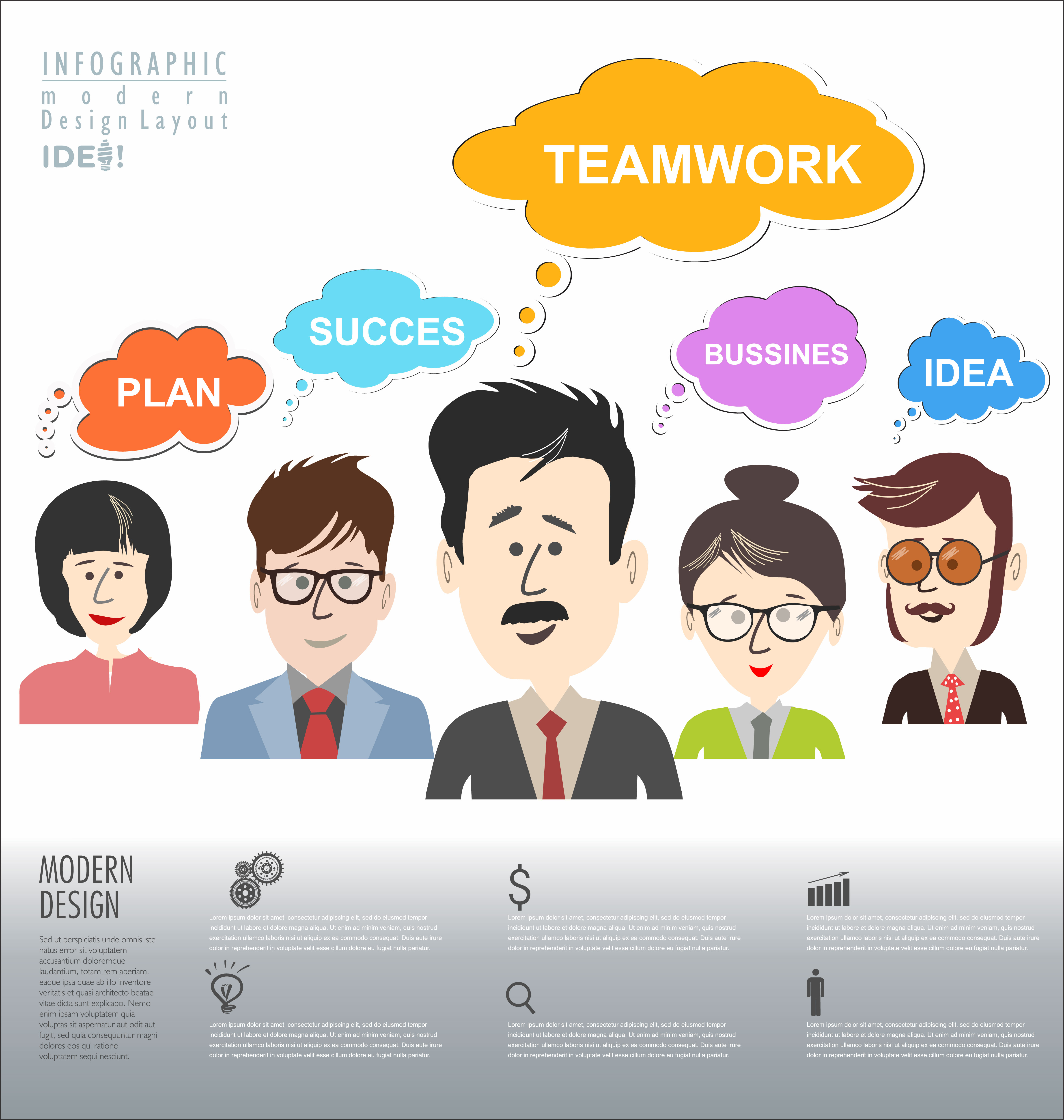 Brainstorming business concept modern design infographic
