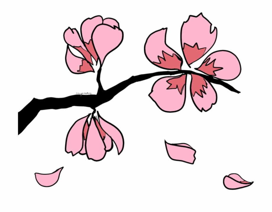 branch with leaves clipart cherry blossom