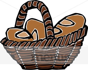 Basket of bread clipart