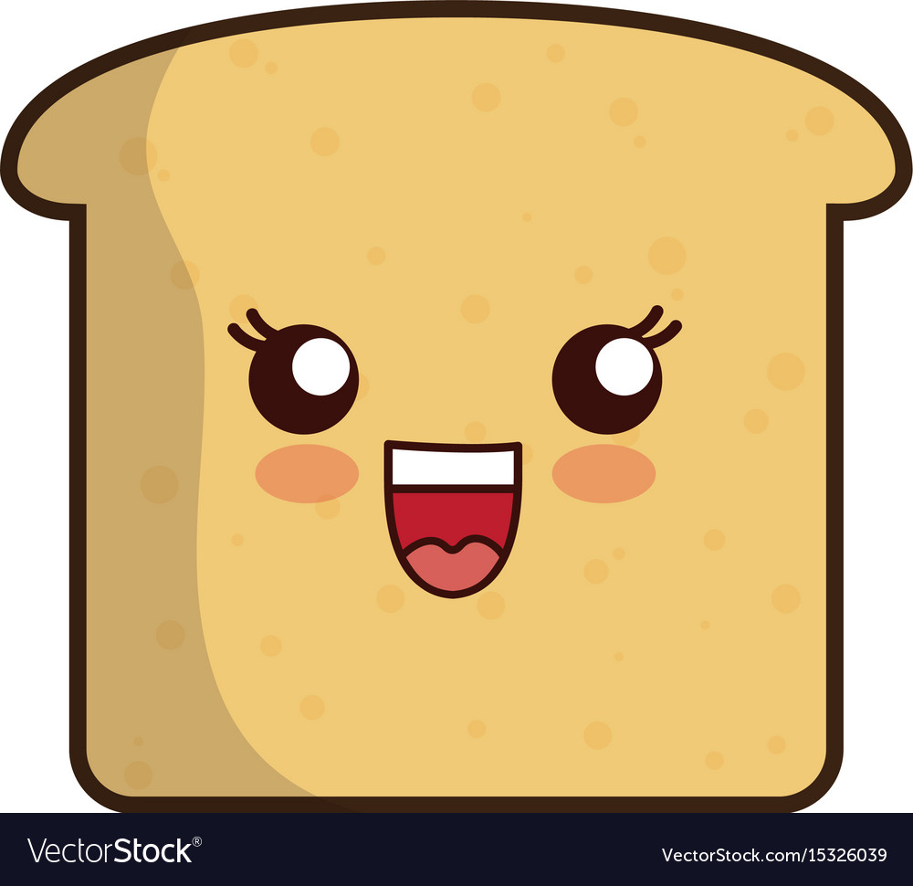 Kawaii bread icon.