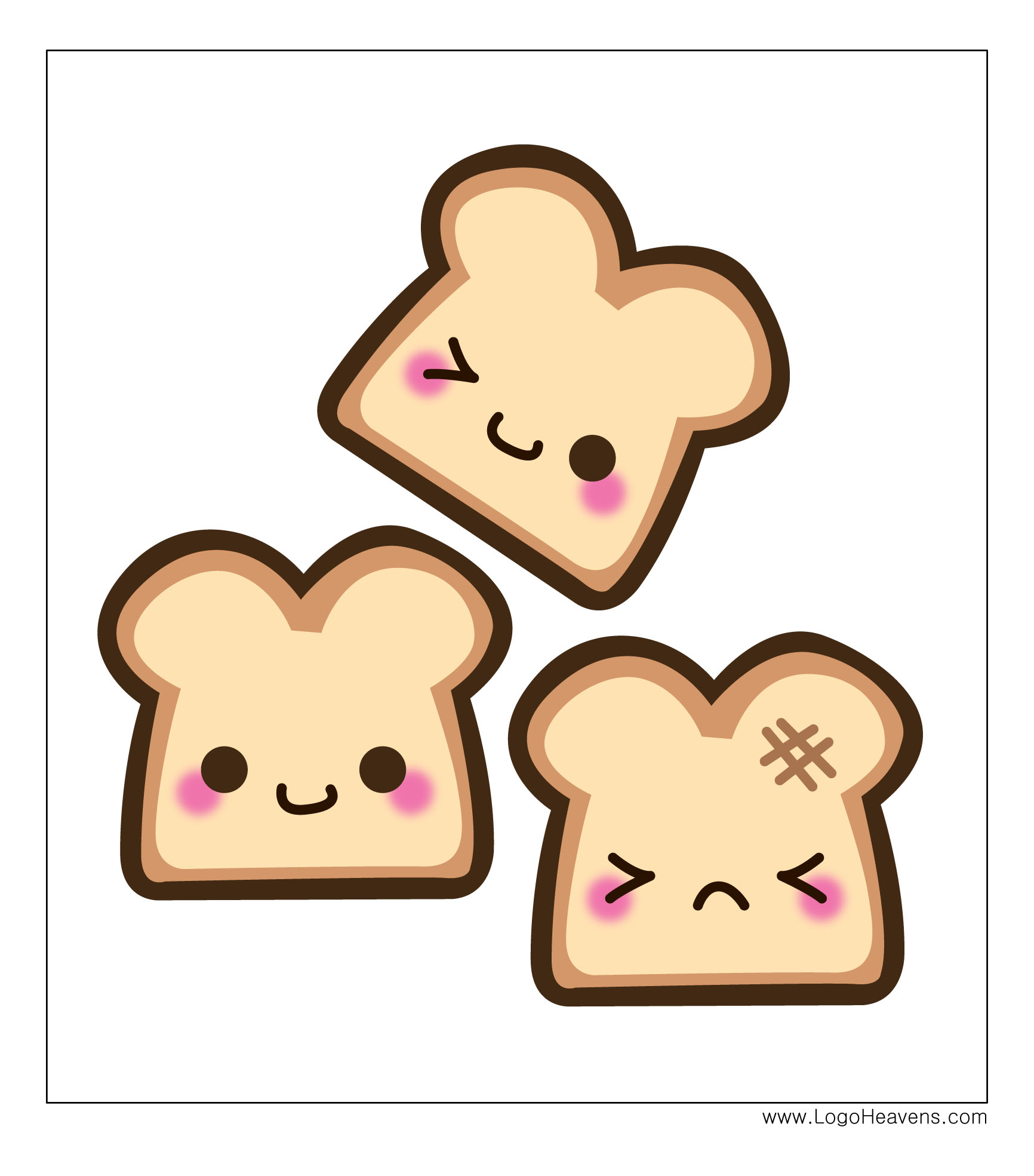 Kawaii Bread Free Illustration Vector File