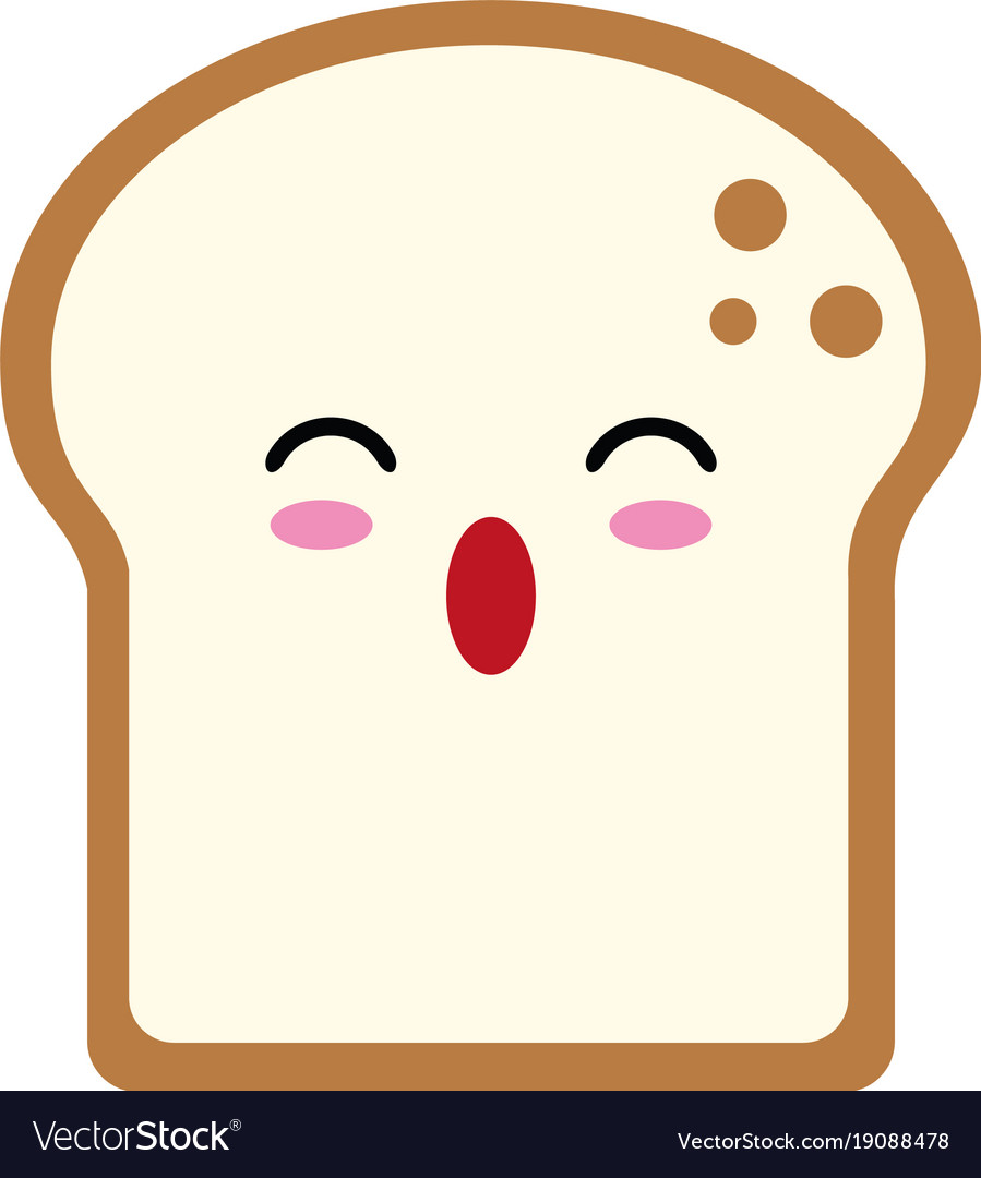 Slice of bread cute kawaii cartoon