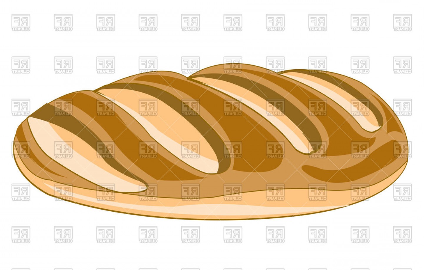 Long Loaf Of Bread Vector Clipart