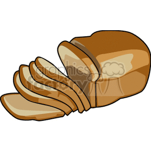 Loaf of sliced bread clipart