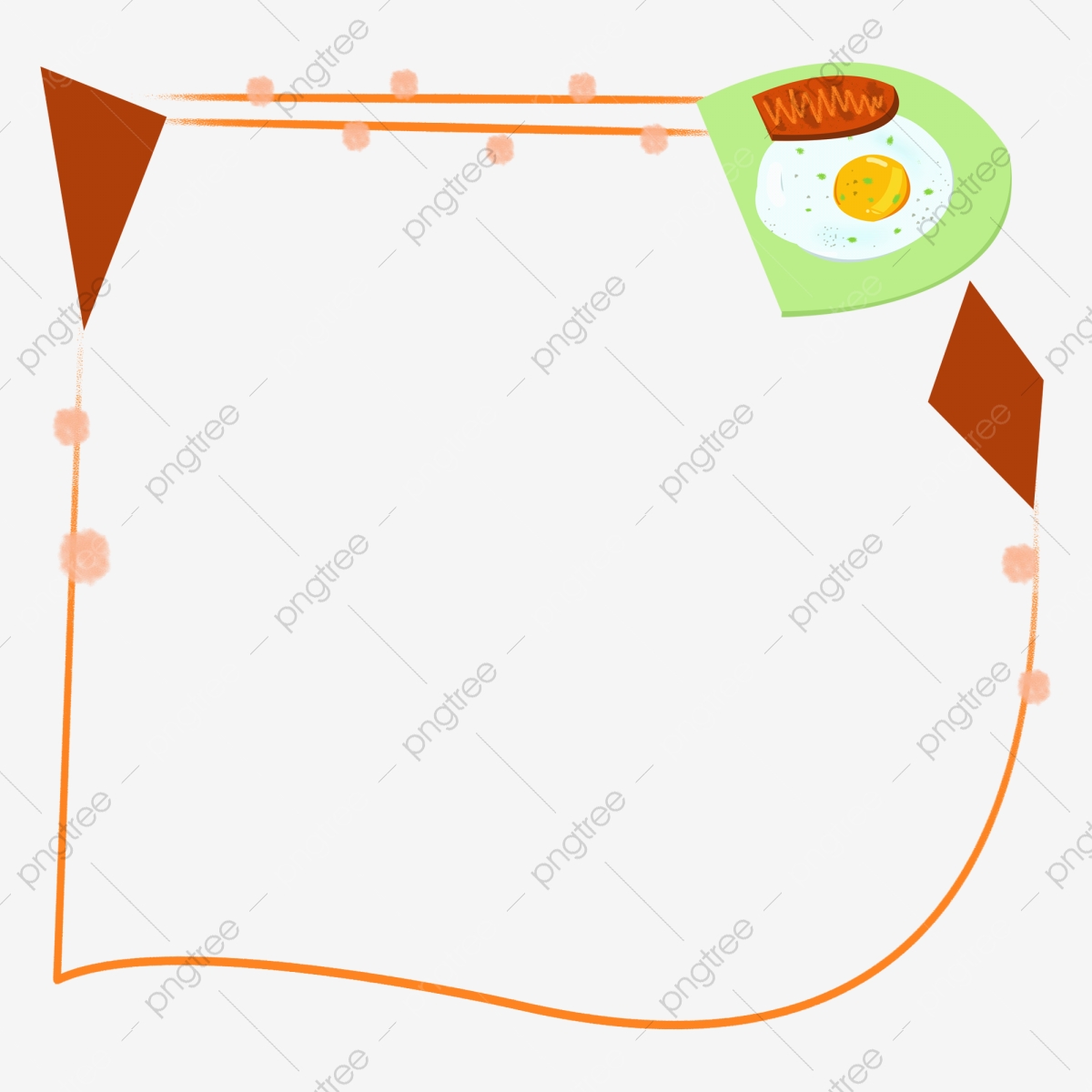 Breakfast Border cliparts image pack with transparent images