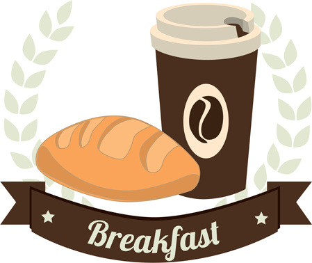 Bakery with coffee breakfast background art Free vector in