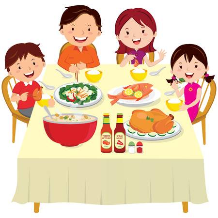 Have breakfast with family clipart