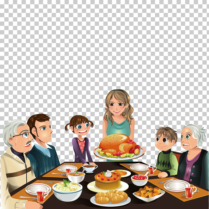 Thanksgiving Dinner Turkey , Eat a family, family eating