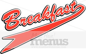 Breakfast Word cliparts image pack with transparent images