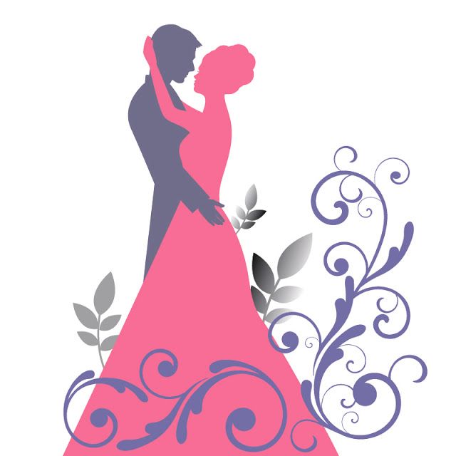 bride and groom clipart color
