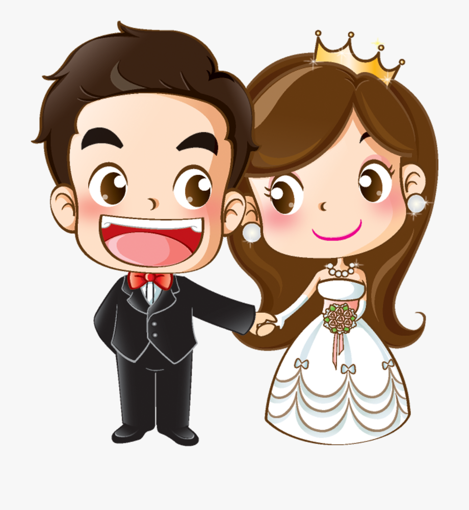 And Groom Wedding Cartoon Bride Marriage Invitation