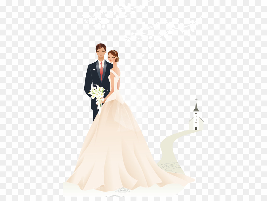 Bride And Groom Cartoon PNG Bride Wedding Dress Clipart