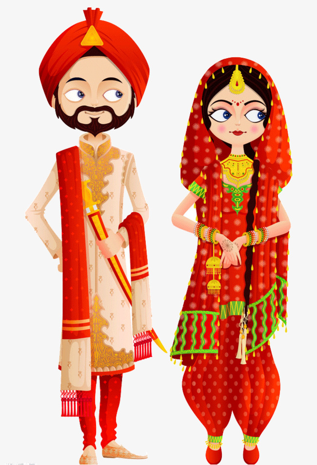 Hindu bride and groom clipart