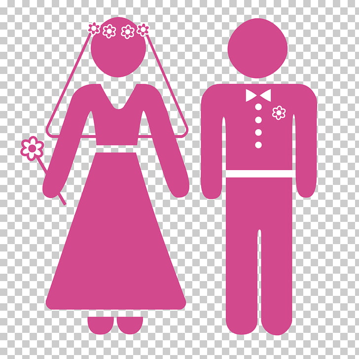 bride and groom clipart pink