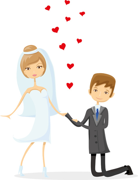 Romantic bride and groom design vector free in adobe clip