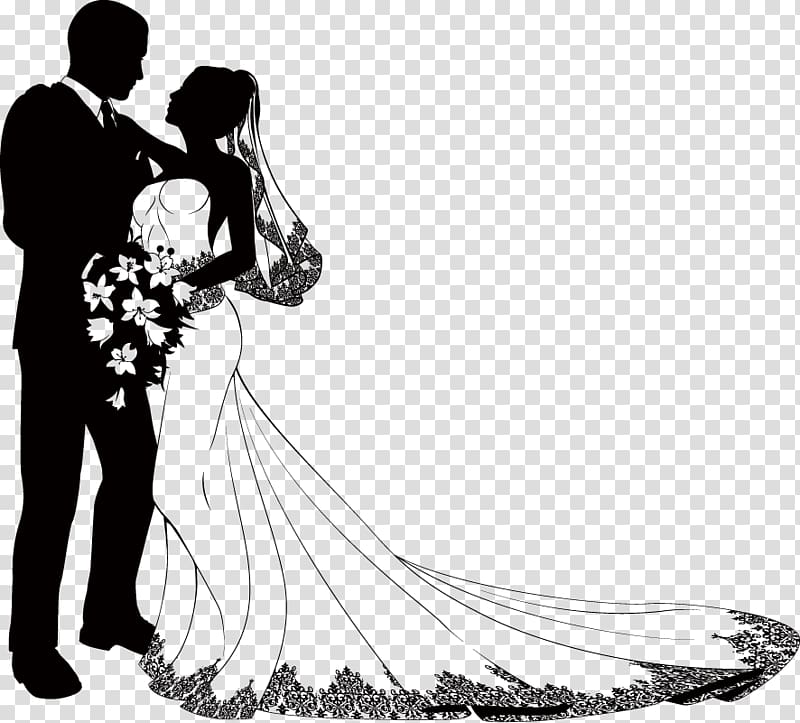Bridegroom Wedding Marriage Drawing, bride and groom