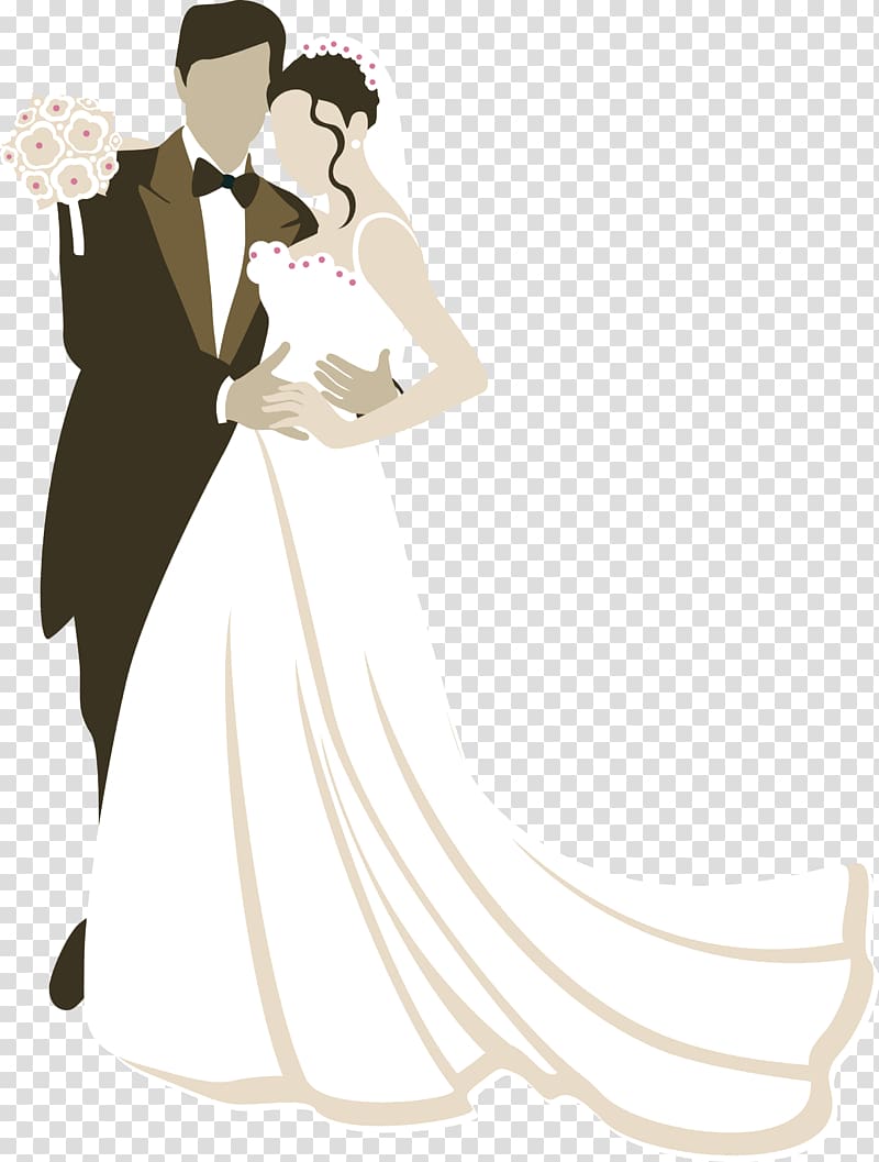 New wedding couple illustration , Wedding invitation