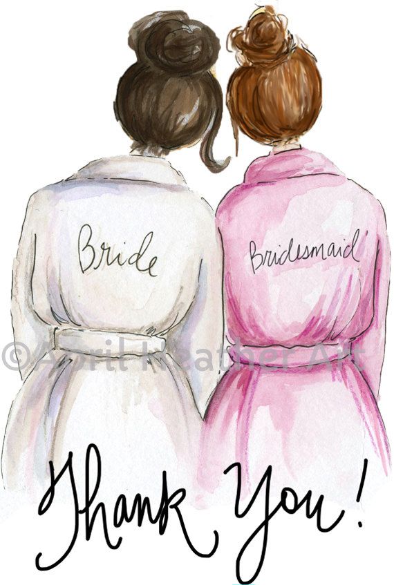 Thank you Bridesmaid PDF Brunette Bride and by
