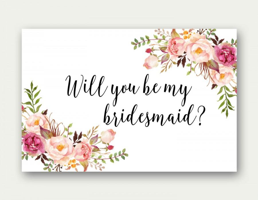 Will You Be My Bridesmaid, Printable Bridesmaid Card