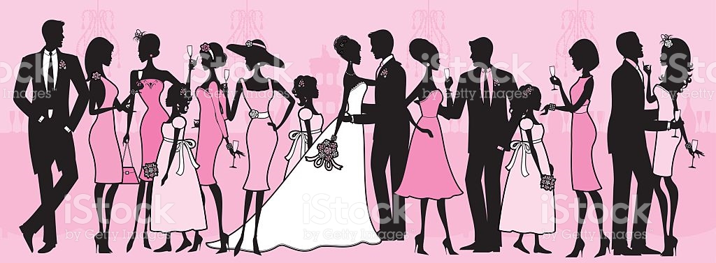 Wedding guests clipart.