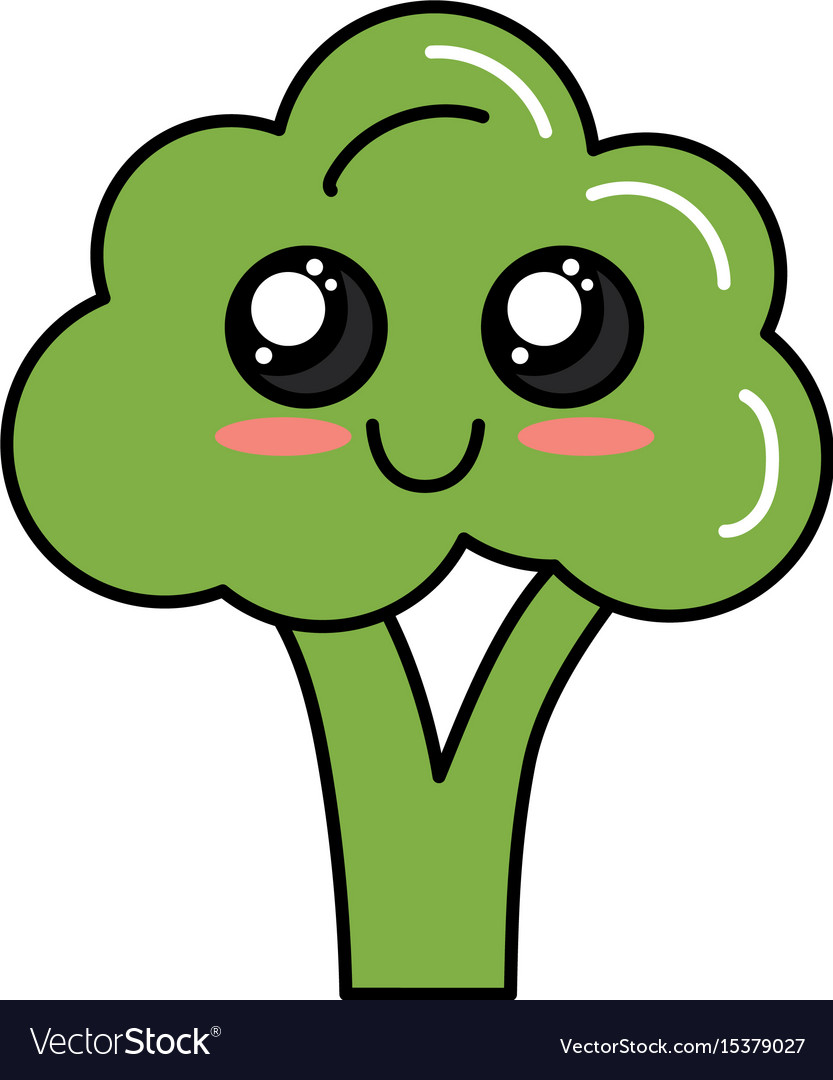 Kawaii cute tender broccoli vegetable