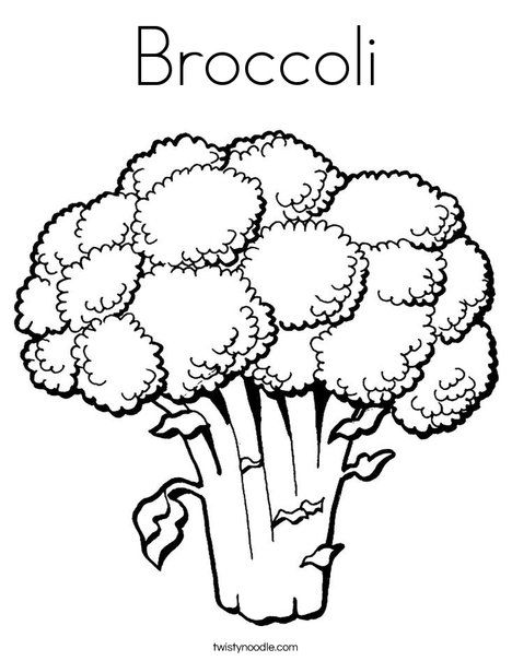 Broccoli coloring page.