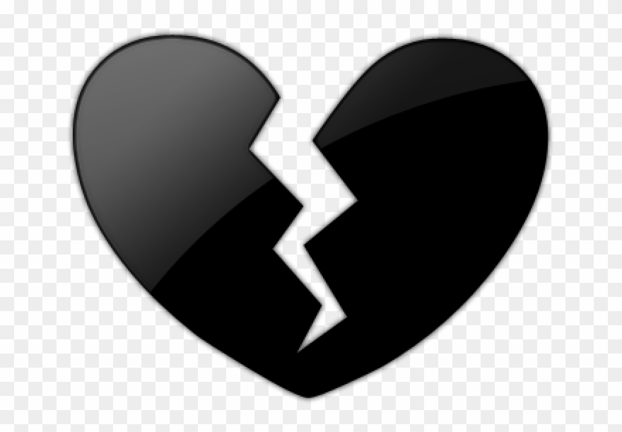 Black Heart Clipart Emoji Black Heart Broken Png Plant