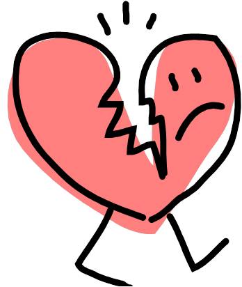broken heart clipart cartoon