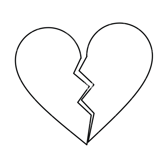 Broken heart drawing clipart images gallery for free