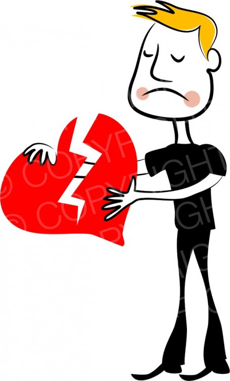 A Man with a Broken Heart Prawny People Clip Art