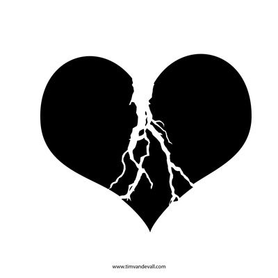 Broken heart stencil.