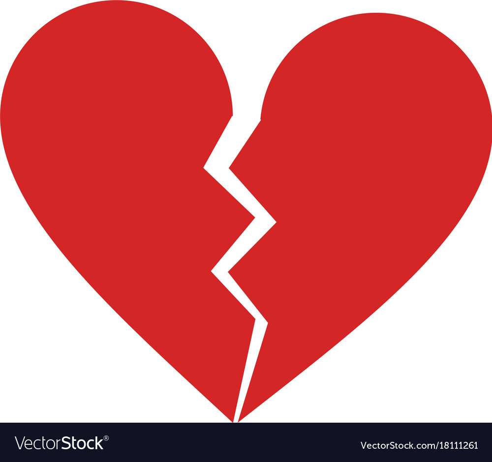 broken heart clipart vector