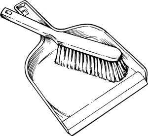 broom and dustpan clipart black white