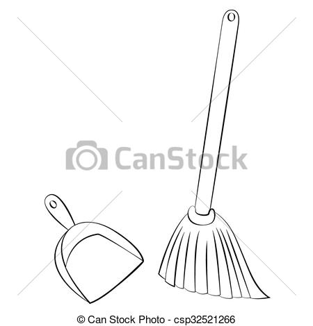 broom and dustpan clipart diagram