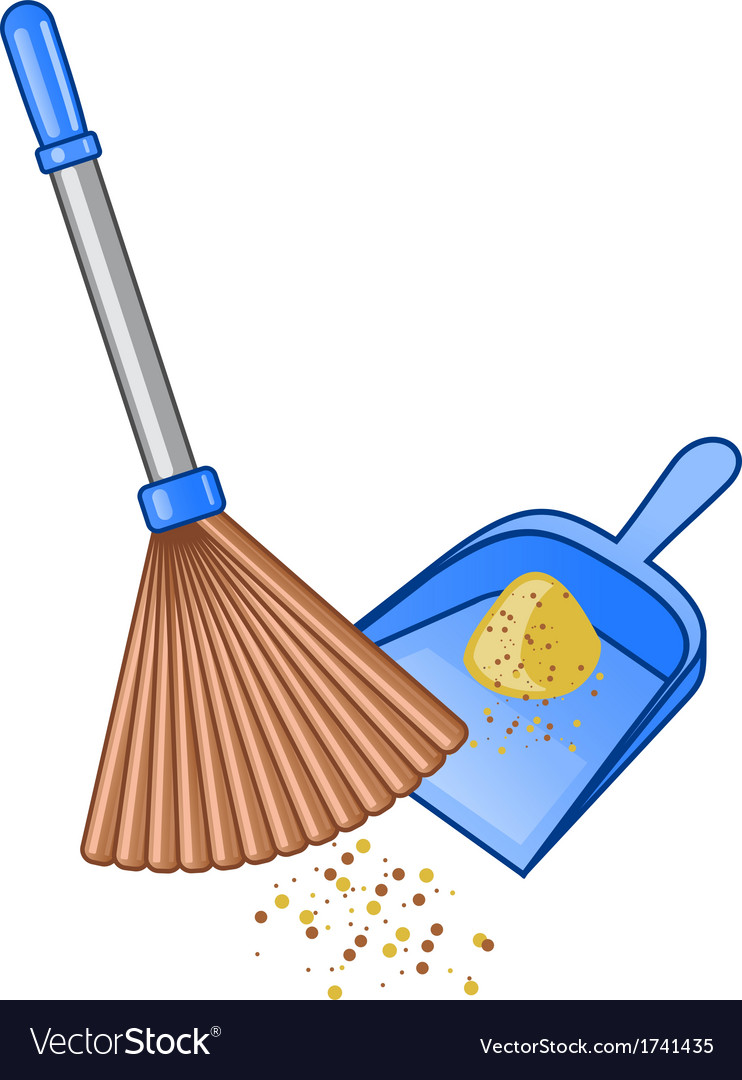 Broom and dustpan vector image