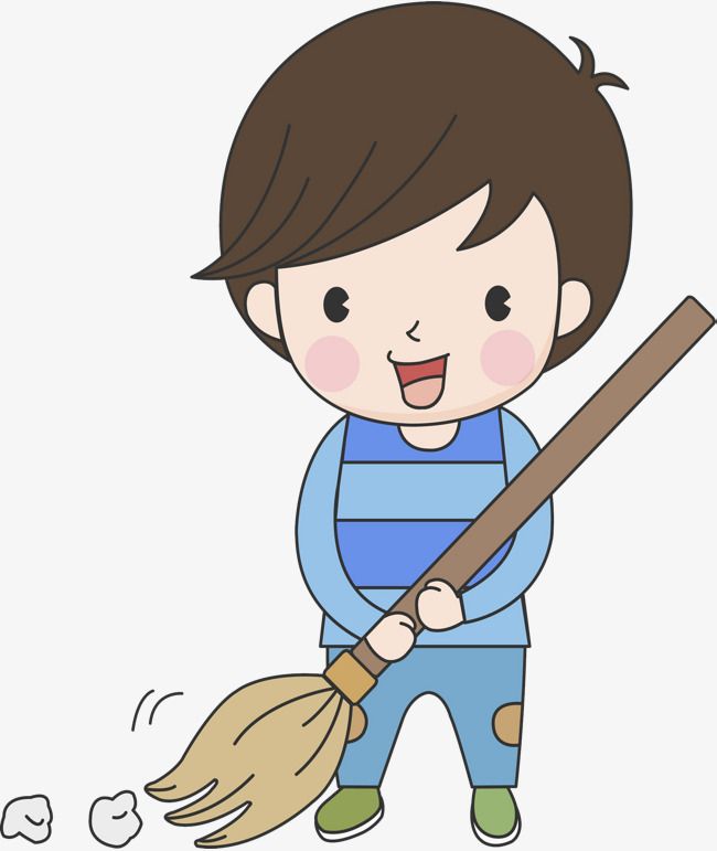 Clean Boy, Boy Clipart, Hand, Broom PNG Transparent Image