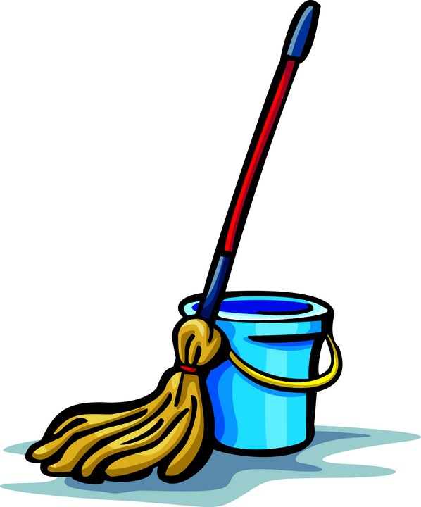 Mop bucket broom.