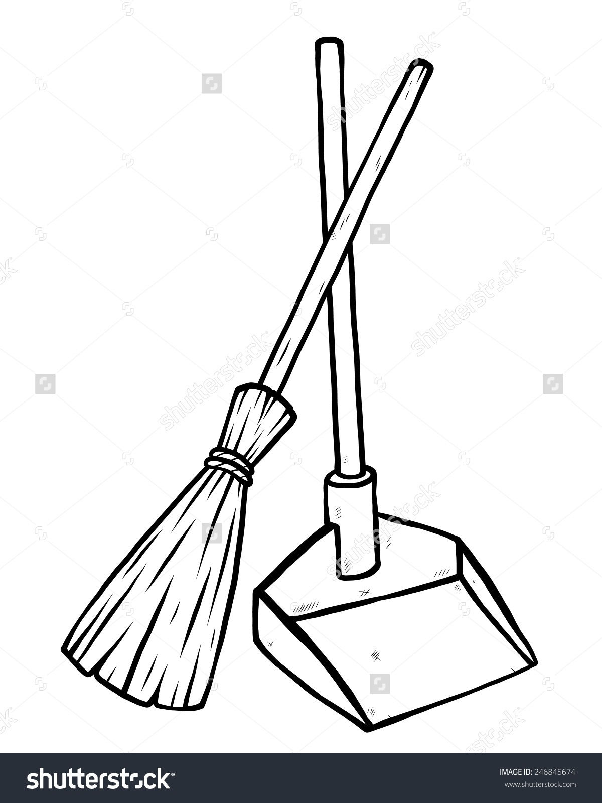 Broom clipart outline.