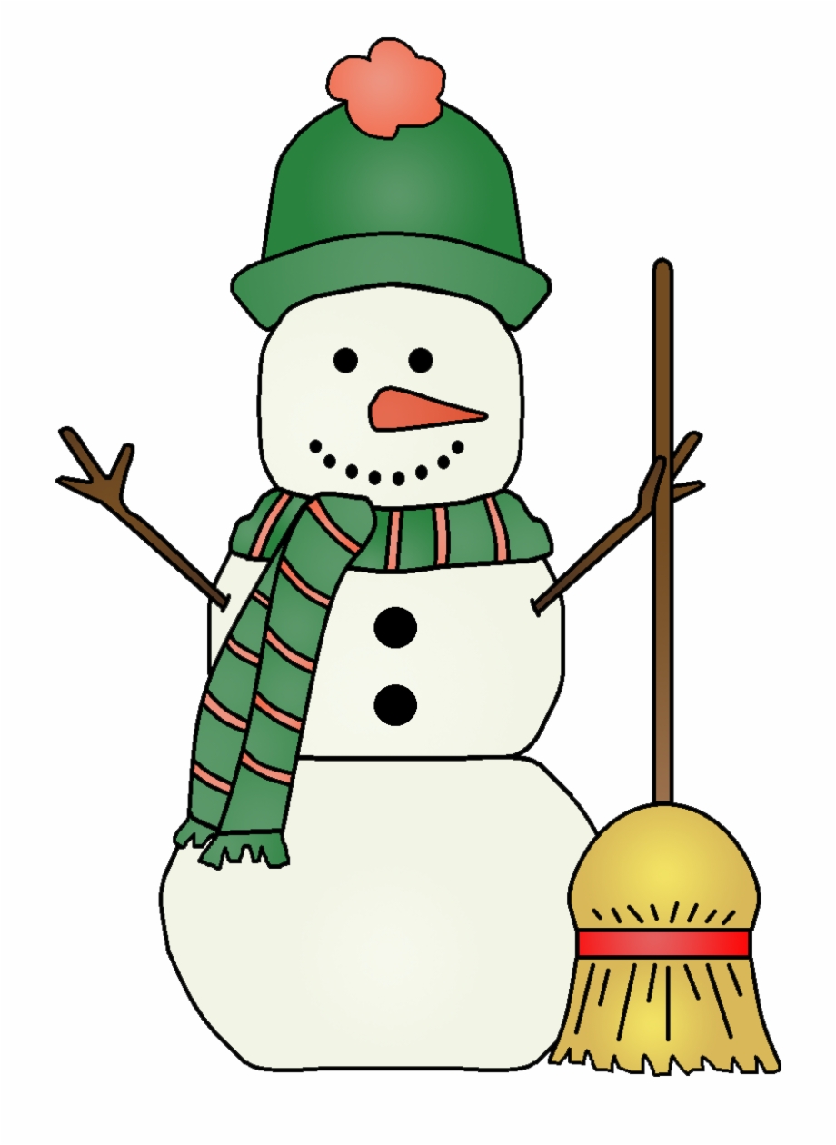 broom clipart snowman