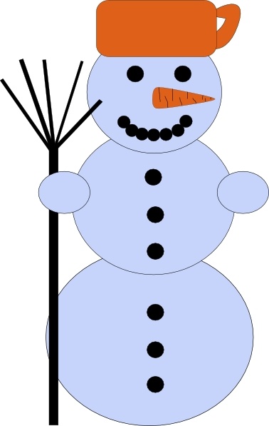 Snowman with broom.