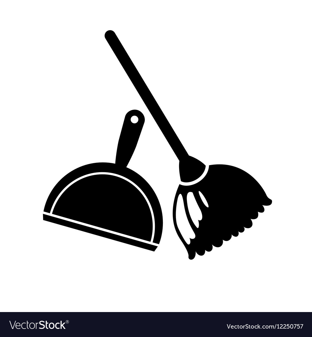 Broom and dustpan icon