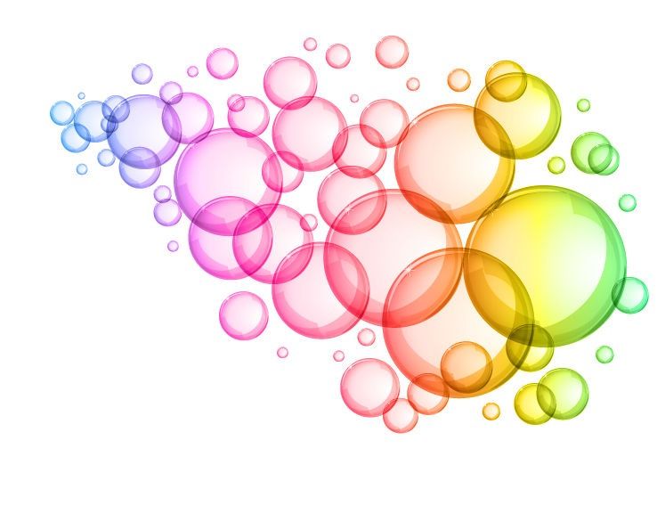 Colorful water bubbles.