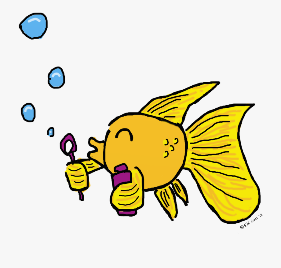 Fish Blowing Bubbles Illustration