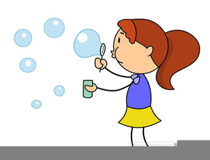 Kids Blowing Bubbles Clipart