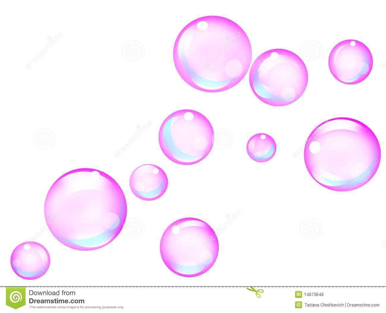 Pink bubbles clipart